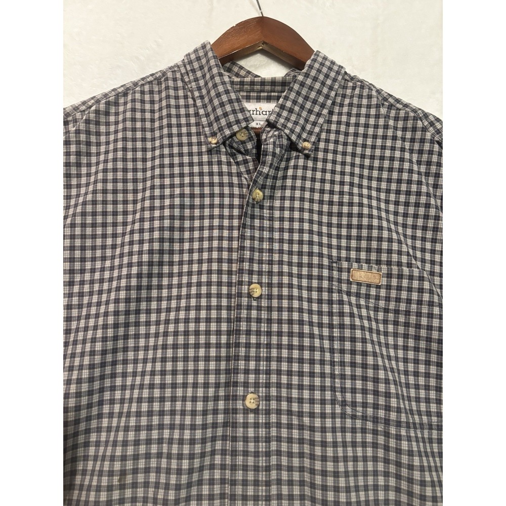Carhartt Mens Shirt XL Plaid Pearl Snap Button Relaxed Fit Long Sleeve